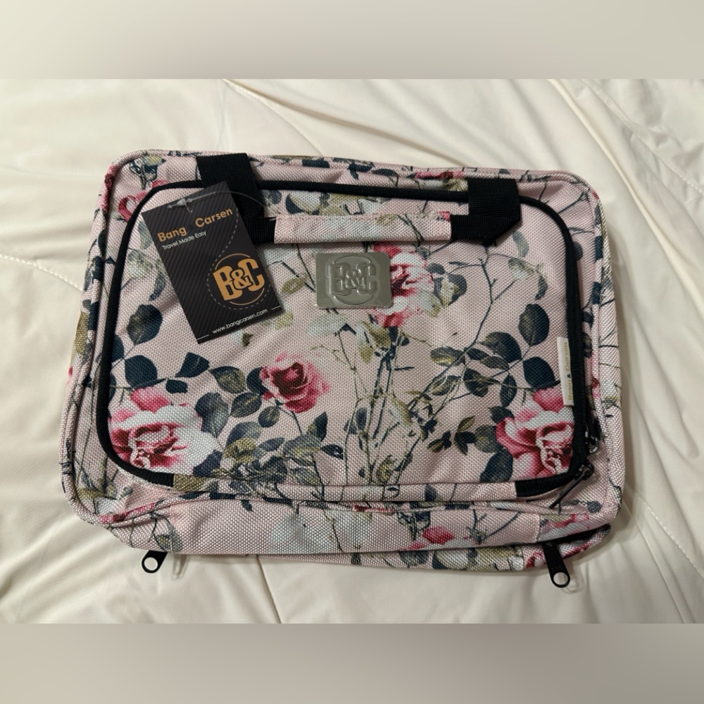 Bang & Carsen Floral Travel Organizer Bag - Pink Rose Print